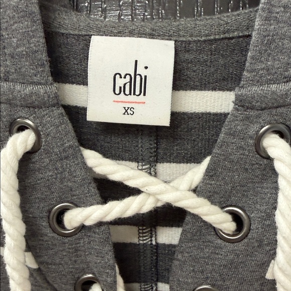 CAbi Charcoal and White Striped Lace-Up Hoodie
XS - Picture 6 of 7